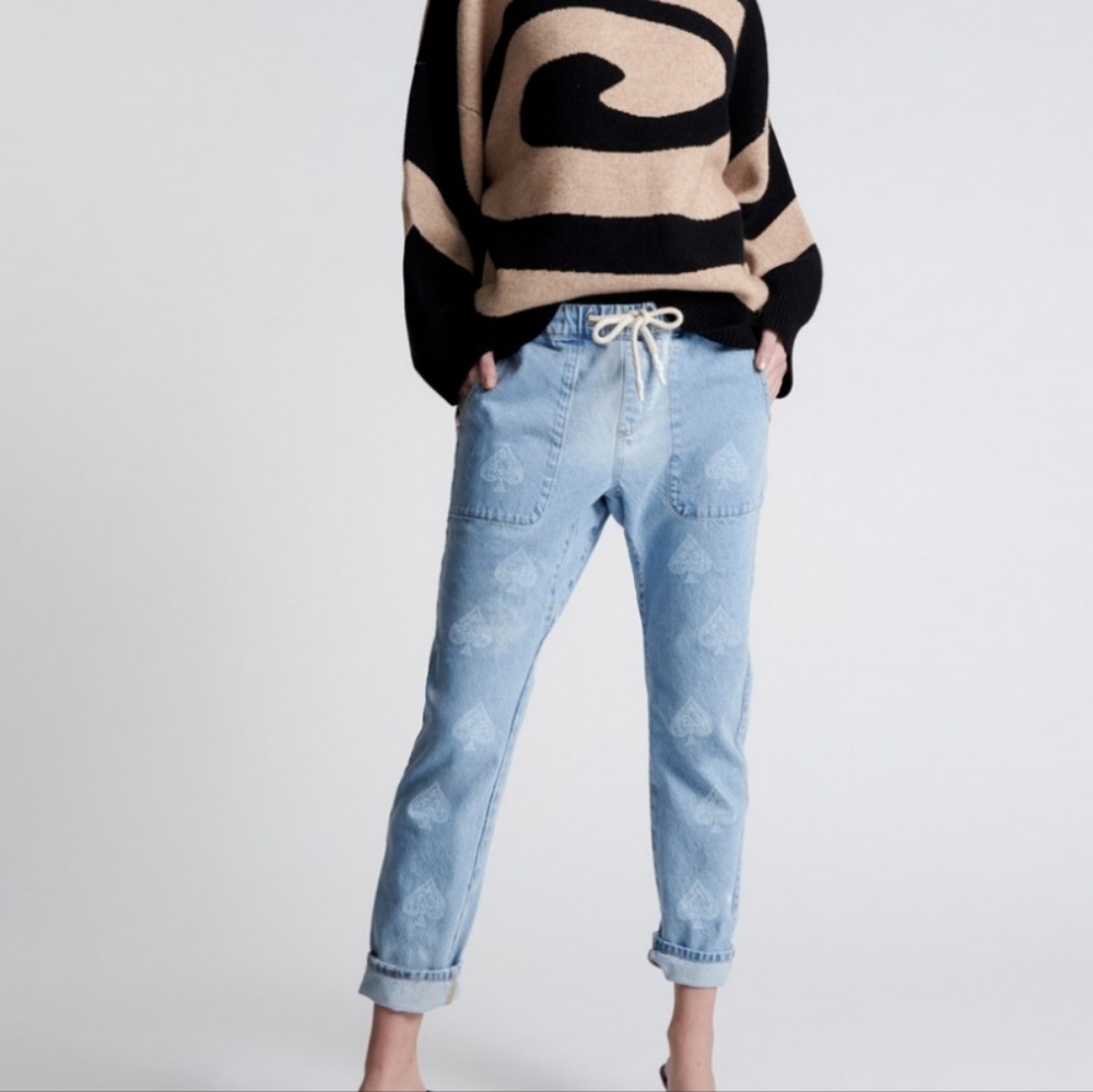 One Teaspoon Aced Shabbies Drawstring Boyfriend Jean